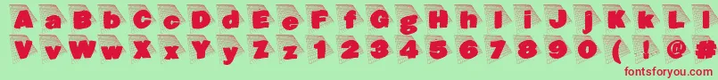 フォントBlaxxongrid – 赤い文字の緑の背景