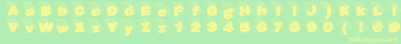 Blaxxongrid-Schriftart – Gelbe Schriften auf grünem Hintergrund
