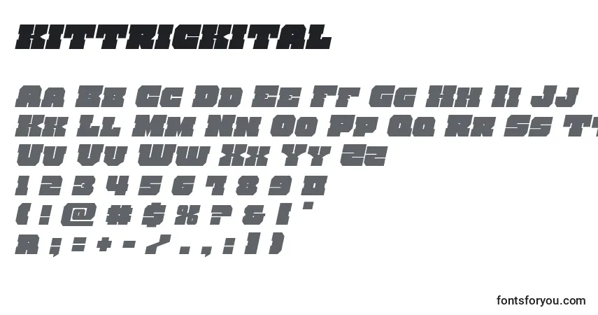 Czcionka Kittrickital – alfabet, cyfry, specjalne znaki