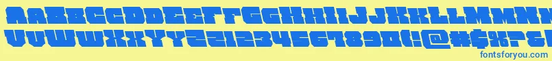 kittrickleft Font – Blue Fonts on Yellow Background