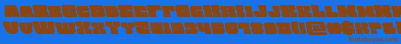 kittrickleft Font – Brown Fonts on Blue Background