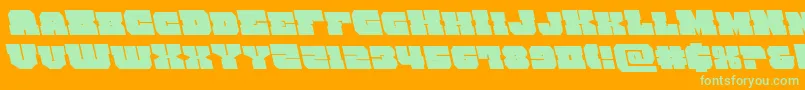kittrickleft Font – Green Fonts on Orange Background