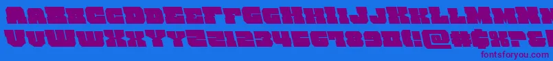 kittrickleft Font – Purple Fonts on Blue Background