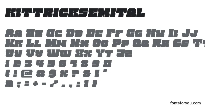 Шрифт Kittricksemital – алфавит, цифры, специальные символы