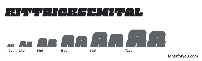 Размеры шрифта Kittricksemital