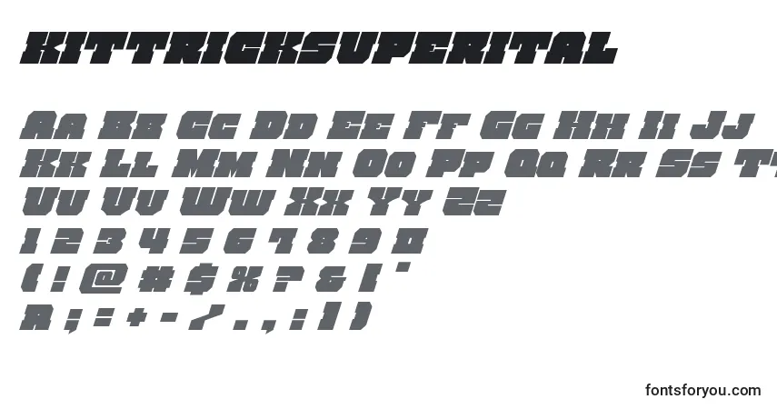 Kittricksuperital Font – alphabet, numbers, special characters