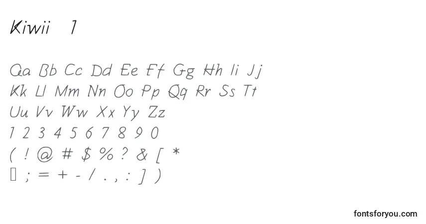 A fonte Kiwii  1 – alfabeto, números, caracteres especiais