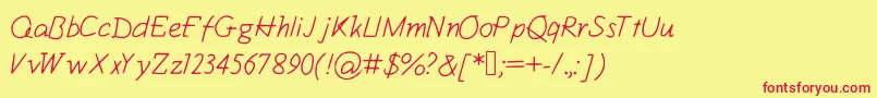 Kiwii  1 Font – Red Fonts on Yellow Background