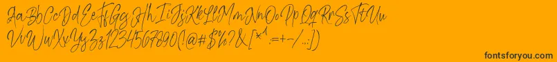 Шрифт Kiysoom Demo – чёрные шрифты на оранжевом фоне