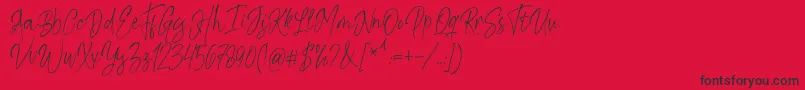 Шрифт Kiysoom Demo – чёрные шрифты на красном фоне