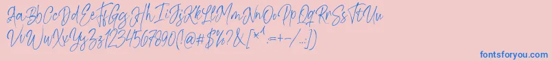Kiysoom Demo Font – Blue Fonts on Pink Background