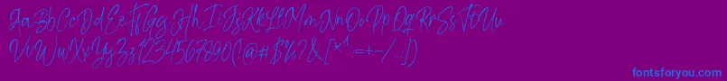 Kiysoom Demo Font – Blue Fonts on Purple Background