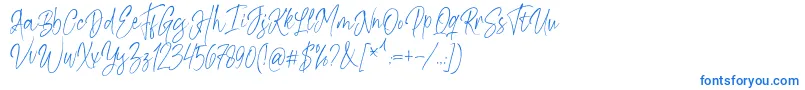 Шрифт Kiysoom Demo – синие шрифты на белом фоне