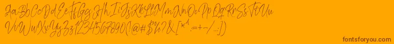 Шрифт Kiysoom Demo – коричневые шрифты на оранжевом фоне