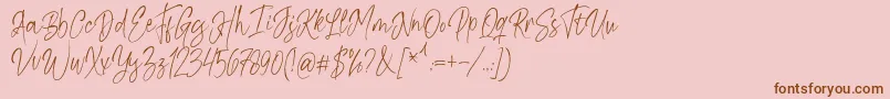 Шрифт Kiysoom Demo – коричневые шрифты на розовом фоне