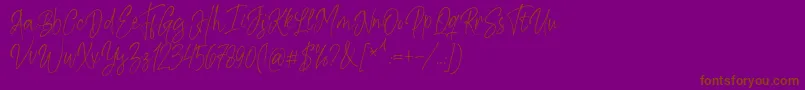 Kiysoom Demo-Schriftart – Braune Schriften auf violettem Hintergrund