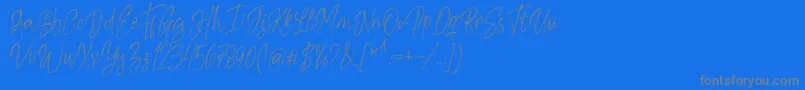 Шрифт Kiysoom Demo – серые шрифты на синем фоне