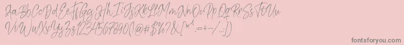 フォントKiysoom Demo – ピンクの背景に灰色の文字