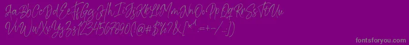 Kiysoom Demo-Schriftart – Graue Schriften auf violettem Hintergrund