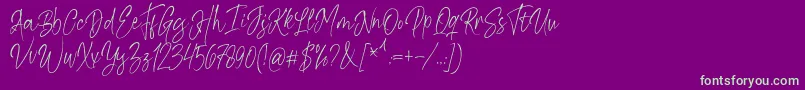 Kiysoom Demo Font – Green Fonts on Purple Background