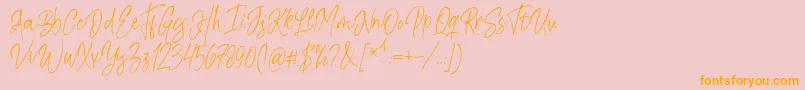 Kiysoom Demo Font – Orange Fonts on Pink Background