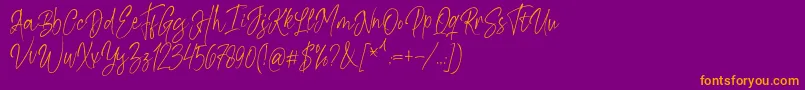 Kiysoom Demo Font – Orange Fonts on Purple Background