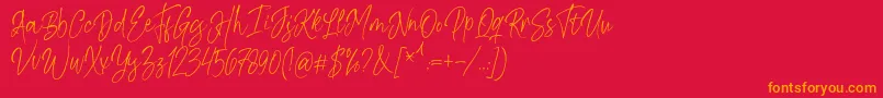 Kiysoom Demo Font – Orange Fonts on Red Background