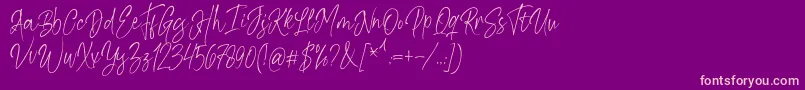 フォントKiysoom Demo – 紫の背景にピンクのフォント