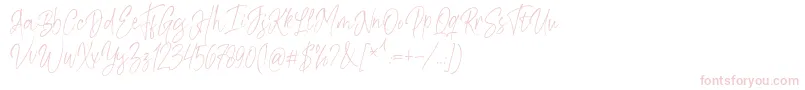 Kiysoom Demo-Schriftart – Rosa Schriften auf weißem Hintergrund