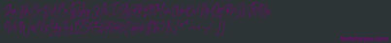 Kiysoom Demo-fontti – violetit fontit mustalla taustalla