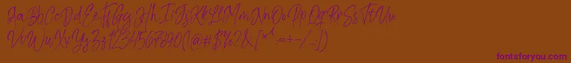 Шрифт Kiysoom Demo – фиолетовые шрифты на коричневом фоне