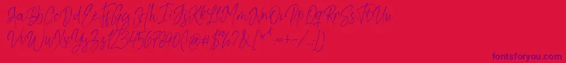 Шрифт Kiysoom Demo – фиолетовые шрифты на красном фоне