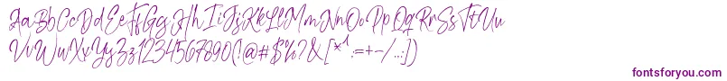 Kiysoom Demo-fontti – violetit fontit valkoisella taustalla