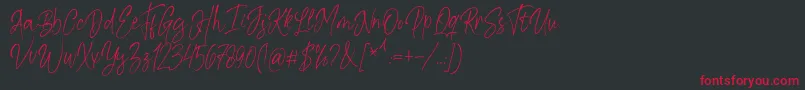Kiysoom Demo-fontti – punaiset fontit mustalla taustalla
