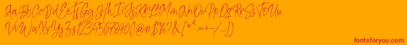 Kiysoom Demo Font – Red Fonts on Orange Background