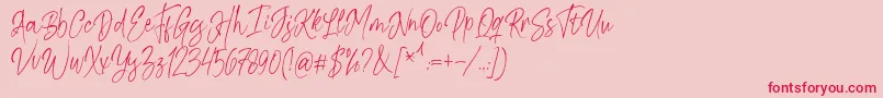 Kiysoom Demo Font – Red Fonts on Pink Background