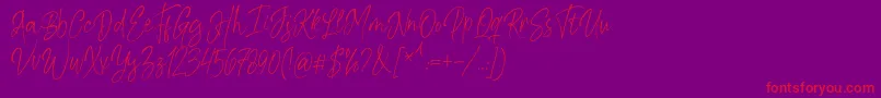 Kiysoom Demo-fontti – punaiset fontit violetilla taustalla