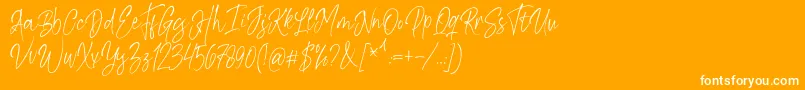 Kiysoom Demo-fontti – valkoiset fontit oranssilla taustalla
