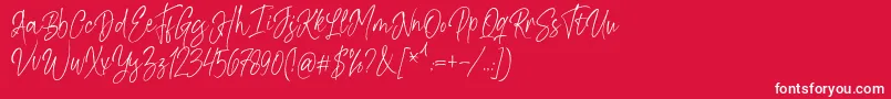 Шрифт Kiysoom Demo – белые шрифты на красном фоне