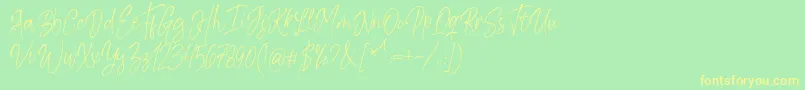 Kiysoom Demo Font – Yellow Fonts on Green Background