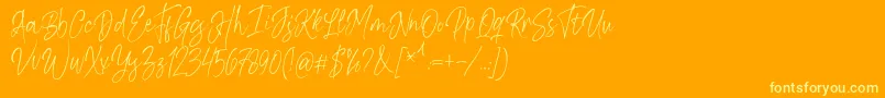 Kiysoom Demo Font – Yellow Fonts on Orange Background