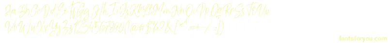 Шрифт Kiysoom Demo – жёлтые шрифты на белом фоне