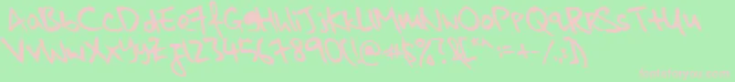 Fonte kkontagion print   Bold Italic – fontes rosa em um fundo verde