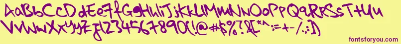 kkontagion print   Bold Italic Font – Purple Fonts on Yellow Background