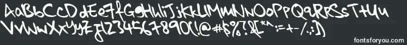 Шрифт kkontagion print   Bold Italic – белые шрифты на чёрном фоне