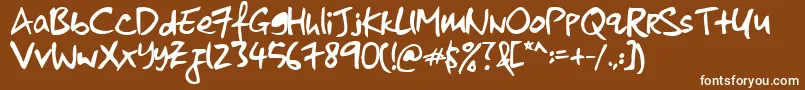 Fonte kkontagion print   Bold – fontes brancas em um fundo marrom