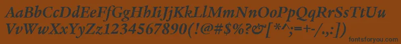 Шрифт LegacySerifItcTtBolditalic – чёрные шрифты на коричневом фоне