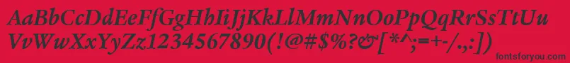 LegacySerifItcTtBolditalic Font – Black Fonts on Red Background
