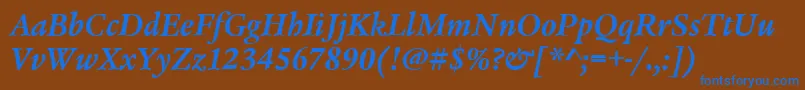 LegacySerifItcTtBolditalic Font – Blue Fonts on Brown Background