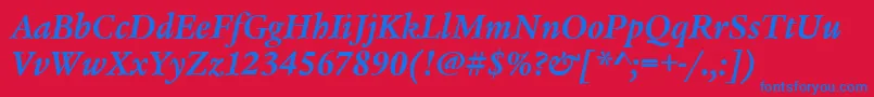 LegacySerifItcTtBolditalic Font – Blue Fonts on Red Background